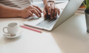 Person using laptop