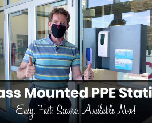 glass mounted ppe station