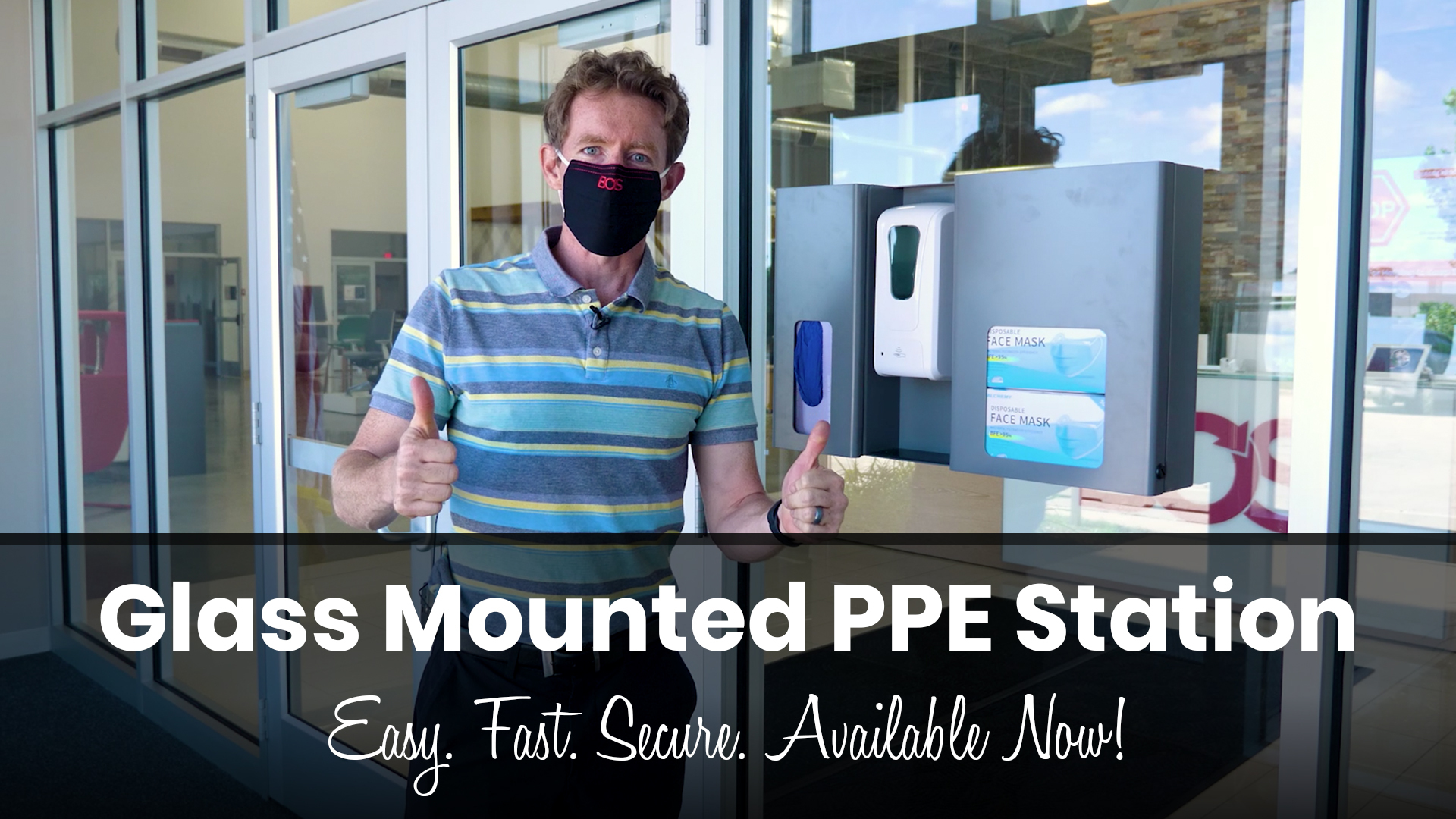glass mounted ppe station
